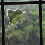 Broken greenhouse glass