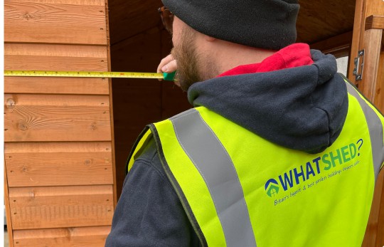 WhatShed inspection of shiplap tongue and groove shed door